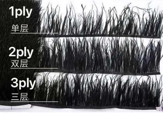 Black ostrich feather fringe trimming